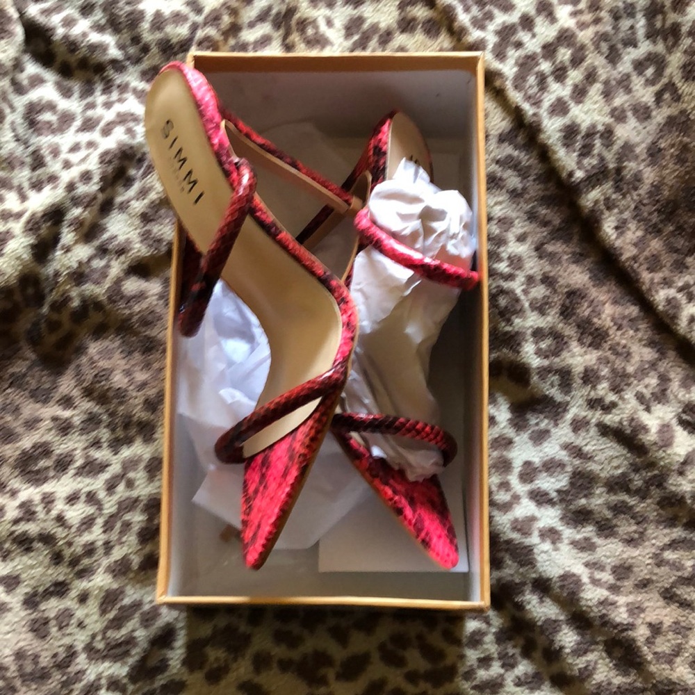 Snake red high heels